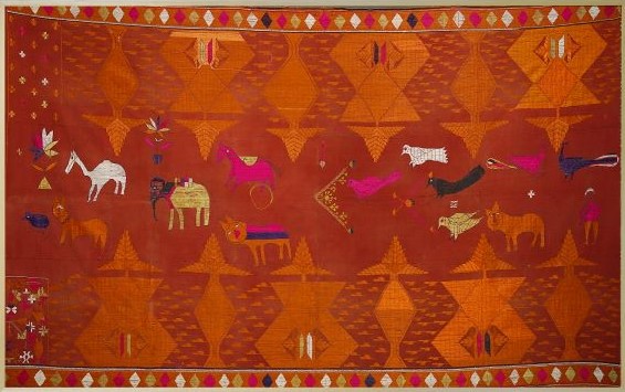 Sainchi, Phulkari Textile, 106.5 x 57 inches